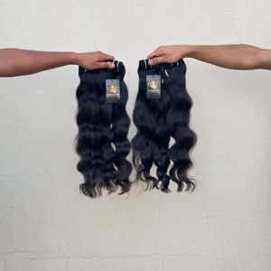 Fournisseurs de Cheveux Humains Originaux Naturels du Temple Indien, Paquets de Tissage de Cheveux Alignés sur les Cuticules Bodywave avec Frontal - Product Image 2