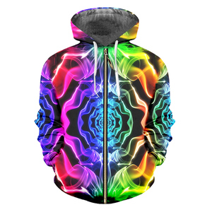 Venta al por mayor de poliéster personalizado de alta calidad de la sublimación pulóver más tamaño de los hombres Zip up sudaderas con capucha y sudaderas - Product Image 1