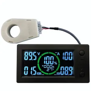 Màn hình màu BT Hall coulometer pin công suất Tester chỉ số điện áp hiện tại Power Meter DC0-300V 50A 100A 200A 400A