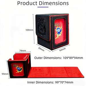 Premium PU Leather Commander Card Deck Box with Clear Window for MTG EDH, Yu-<strong>Gi</strong>-Oh, One Piece TCG 100+ Card Storage Case - Product Image 3