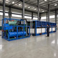 Machine à glace en blocs industrielle conteneurisée à refroidissement direct avec système de levage intégré à vis pour compresseur
