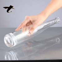 Bouteille vide pour spiritueux 330ml 500ml en verre Super Flint avec bouchon en liège, finition sérigraphiée et pulvérisée pour Gin, Rhum, Whisky, Vodka