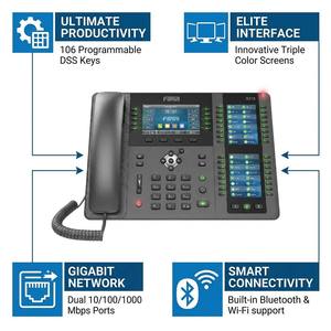 Téléphone IP d'entreprise X210 avec écran triple couleur, 20 lignes SIP, 106 touches DSS, <span class=keywords><strong>Bluetooth</strong></span>, réception vidéo 1080P, Gigabit PoE, téléphone VoIP - Product Image 2
