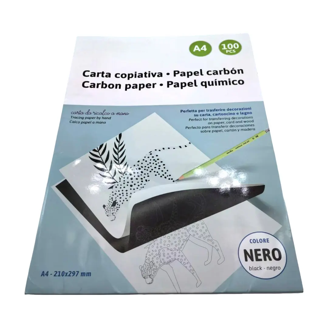 Papier de copie carbone noir et bleu écriture manuscrite A4 Film papier carbone papier de transfert de carbone Graphite pour approvisionnement d'art de livre de facture
