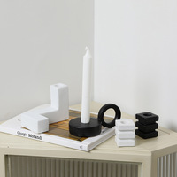 Diffuseur d'encens et d'aromathérapie en céramique rétro moderne noir et blanc Design géométrique pour le salon et le bougeoir