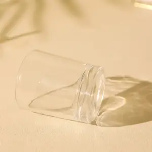 お客様カスタムロゴ透明シリンダーガラスカップガラス飲料水またはジュースカップパーティー用