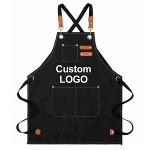 Promotional Custom Canvas Sleeveless <b>Apron</b> Thickened Waterproof Design Modern Minimalist Style for Restaurant Barbecue Workwear - Product Image 1