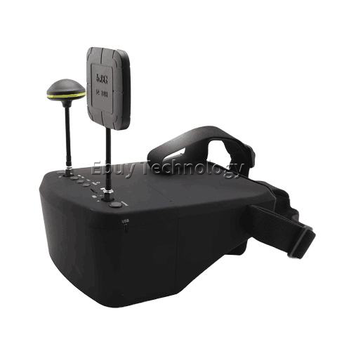 LS-800D FPV Goggles with DVR 5.8G 40CH 5 Inch 800x480 Diversity Video Headset Build in Battery Head Tracker RC FPV Racing Drone