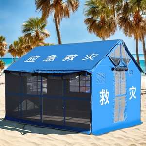 Tente d'hôpital de secours verte et bleue, imperméable, en toile Oxford, avec auvent de rangement, poteaux en aluminium, assistance médicale automatique - Product Image 4