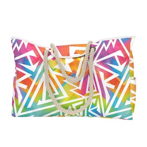 Multi Colored Oxford Tote Bag Horizontal <b>Square</b> Magnetic Buckle Summer Beach Travel Women's Shoulder Bag - Product Image 4