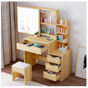 <span class=keywords><strong>Commode</strong></span> minimaliste au Design moderne, rangement de maquillage en bois avec miroir - Product Image 4