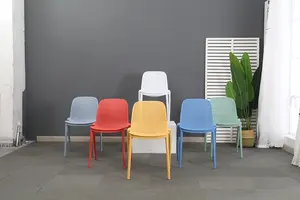 Creative Italian Light Luxury Modern Minimalist High-end Glossy Rectangular Household Furniture <b>Room</b> Plastic <b>Dining</b> <b>Chair</b> - Product Image 4