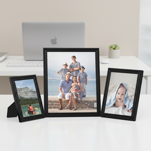 กรอบรูปพลาสติก PS 4X6แบบกำหนดเองสีดำสีเทาและสีขาวด้วยวัสดุไม้และเงินที่ง่ายต่อการประกอบ - Product Image 1