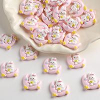Accessoires en résine Lapin de lune mignon de dessin animé pour DIY, coques de téléphone en gel crème, pinces à cheveux, matériaux de décoration pour réfrigérateur, vente en gros