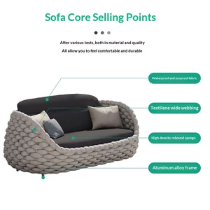 <span class=keywords><strong>Set</strong></span> Divano da Esterno Nordico con Design in <span class=keywords><strong>Rattan</strong></span> Intrecciato e Telaio in Lega di Alluminio per <span class=keywords><strong>Giardino</strong></span>, Cortile, Villa e Balcone - Product Image 4