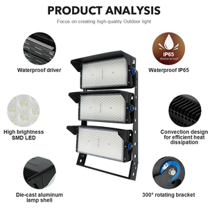 ไฟ LED อะลูมิเนียม SMD 500W 1000W 1500W กันน้ำ Ip65กลางแจ้งเสาสูง - Product Image 2
