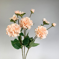 Tige de fleur de pivoine artificielle de 61 cm, réaliste, grande fleur éclose, avec feuilles vertes, pour la décoration florale de mariage, de maison ou d'hôtel