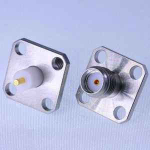 SMA864HS-0000 SMA-Buchse, quadratisch, 12,7 mm, 4-Loch-Flansch mit rundem Kontakt (1,27 L=2,3), PTFE, L=4,7, 12,4 GHz, VSWR 1,2 - Product Image 1