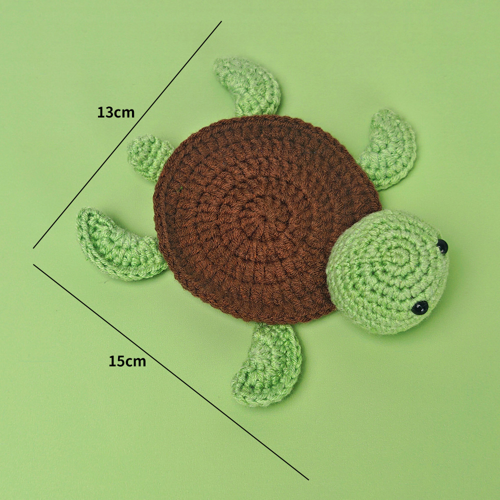 Posavasos de tortuga pequeña marrón+verde