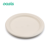 Assiettes alimentaires jetables élégantes et personnalisées en bambou et en canne à sucre compostable, vaisselle fantaisie anglaise pour l'emballage alimentaire pour le camping