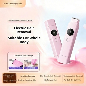 Depiladora Eléctrica 2 en 1, Recortadora <span class=keywords><strong>de</strong></span> Bikini Sin Dolor para Mujer, Depilación <span class=keywords><strong>de</strong></span> Piernas, Brazos, Cuerpo y Rostro, Maquinilla <span class=keywords><strong>de</strong></span> Afeitar Portátil para Viajes y Ducha - Product Image 6