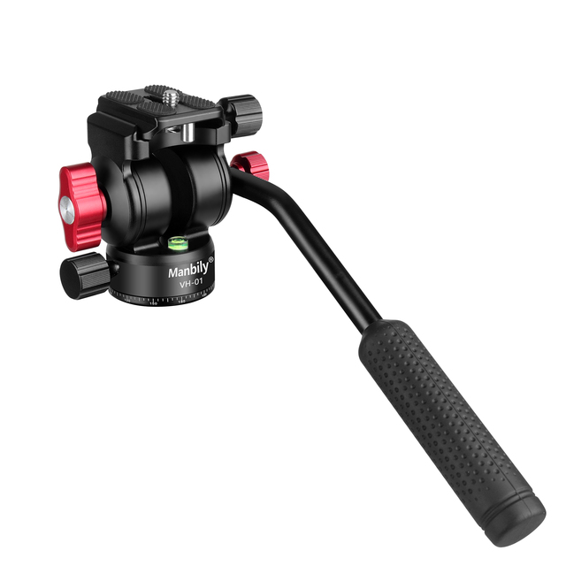 OEM ODM Metal Camera Tripod Head Tripod Fluid Pan Tilt Head with Quick Release Plate and Handle Video Head