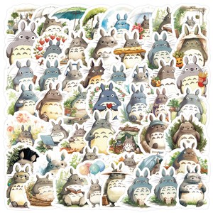 50 autocollants <span class=keywords><strong>Totoro</strong></span> pour téléphone portable, bagages, autocollants décoratifs imperméables, autocollants pour carnet d'enfants - Product Image 2