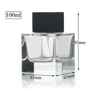 Flacon de parfum en verre Cube 3.4 ml, récipient vide, bouteille avec bouchon en bois, Spray à sertir, 100 pièces - Product Image 5