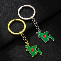 Porte-clés souvenir carte du Bangladesh, cadeaux, porte-clés Dhaka, bracelets drapeaux du Bangladesh, collier en métal, vente en gros de porte-clés du Bangladesh