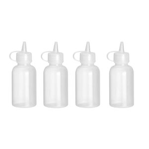 HENDI Juego de 4 Mini Dispensadores Transparentes para Bebidas, Recipientes para Salsas de 0.05L, Tamaño 35x(H)100mm - Product Image 1