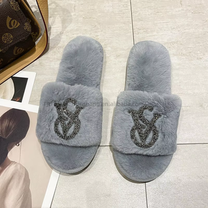 Fashion Flat Women's Fur Slippers Ladies Home Slippers Indoor Fluffy Designer Slippers <b>Slides</b> Shoes for Women - Product Image 5