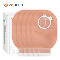 Zodelo Offre Spéciale : Sac de stomie deux pièces confortable et anti-odeur, beige transparent, pour colostomie et ileostomie