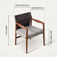 Chaises de salle à manger en bois, chaises de loisirs haut de gamme en bois de frêne pour la maison, et fauteuils haut de gamme conviennent aux restaurants et aux cafés.