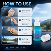 Agent anti-buée 50 ml, nettoyant pour vitres de voiture, spray pour pare-brise, miroir, fenêtre, visière, revêtement anti-buée pour une visibilité claire
