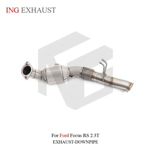 ING <span class=keywords><strong>Tubo</strong></span> <span class=keywords><strong>di</strong></span> <span class=keywords><strong>Scarico</strong></span> Dritto in Acciaio Inox per Ford Focus RS 2.3T, Alta Qualità con Scudo Termico, Parti Auto Performance - Product Image 2