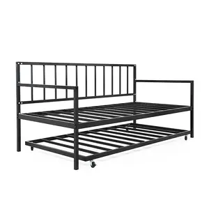 Struttura per divano <span class=keywords><strong>letto</strong></span> <span class=keywords><strong>singolo</strong></span> in metallo <span class=keywords><strong>con</strong></span> binario laterale per camera da <span class=keywords><strong>letto</strong></span> o soggiorno per adulti e bambini - Product Image 1