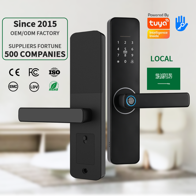 Tuya WiFi Smart Electronic Door Lock with Fingerprint Remote Unlocking Aluminum Door Compatible