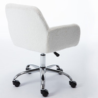 Chaise de bureau ergonomique de luxe contemporaine à hauteur réglable manuellement, pivotante à 360°, en fausse fourrure, avec plusieurs options de fausse fourrure