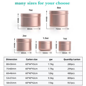 Индивидуальная Печать Логотипа Пустые розовые банки для свечей с крышками 1 унция 2 унции роскошный круглый ароматизированный контейнер для свечей жестяная коробка - Product Image 3