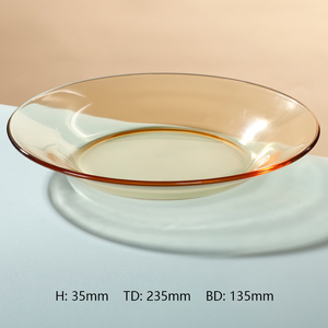 Assiettes à repas ambrées pour la maison Plat en <span class=keywords><strong>verre</strong></span> résistant à la chaleur Four à micro-ondes Lave-vaisselle Réfrigérateur Disponible - Product Image 6