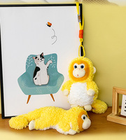 Peluche de Mono Dorado Feiya, Juguete de Peluche Suave Relleno de Poliéster y Algodón PP, Decoración de Escritorio, Almohadilla para Muñeca, Regalo de Navidad