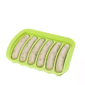 Hot Selling Food Grade home made DIY baby food Silicone Sausage Maker Hot Dog Mold with Lid for Baking