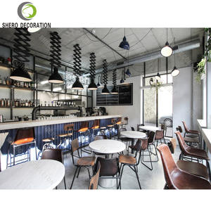 Diseño interior de cafetería a la moda, estación de barra de café, diseño de barra de bar duradera para decoración de cafeterías - Product Image 1