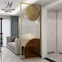 Panneaux de séparation de bureau pour hôtel design en acier inoxydable, écrans modernes pliables multifonctionnels personnalisés, découpés au laser contemporains