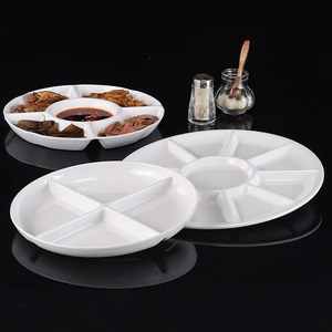 Plateau de plats mijotés à cinq compartiments, assiette à plat froid en mélamine pour hôtels et restaurants, plat d'accompagnement multi-compartiments - Product Image 1