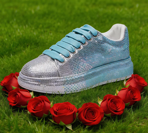 Zapatillas deportivas de plataforma con diamantes para mujer, blancas, negras, rosas - zapatillas deportivas casuales brillantes para mujer con pedrería - Product Image 3