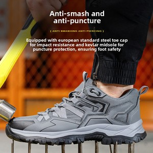 Scarpe da lavoro estive da uomo, morbide e traspiranti, con puntale in acciaio, anti-schiacciamento, anti-perforazione, antiscivolo, scarpe antinfortunistiche, scarpe di protezione per il lavoro - Product Image 5