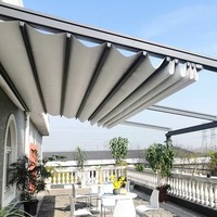 Auvent rétractable autoportant en aluminium avec toit en tissu imperméable pour terrasse et pergola