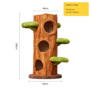 ต้นไม้แมวหรูหราแบบเต็มตัว ต้นไม้แมวไม้สำหรับปีนป่ายพร้อมเสาข่วน - Product Image 5