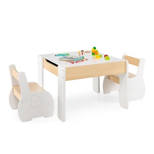 Ensemble <span class=keywords><strong>table</strong></span> et chaises multifonctionnelles en bois pour enfants qui écrivent et lisent. - Product Image 1